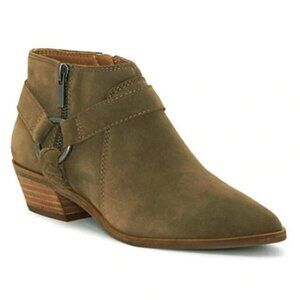 NEW Lucky Brand Enitha Suede Braided Leather Harness Ankle Boots